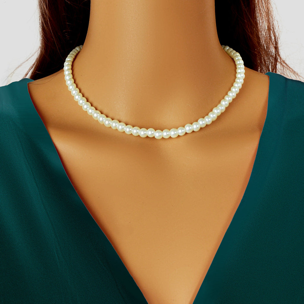 Short Black Beads Necklace Pearl Choker Wholesale Price Jewellery Accessories