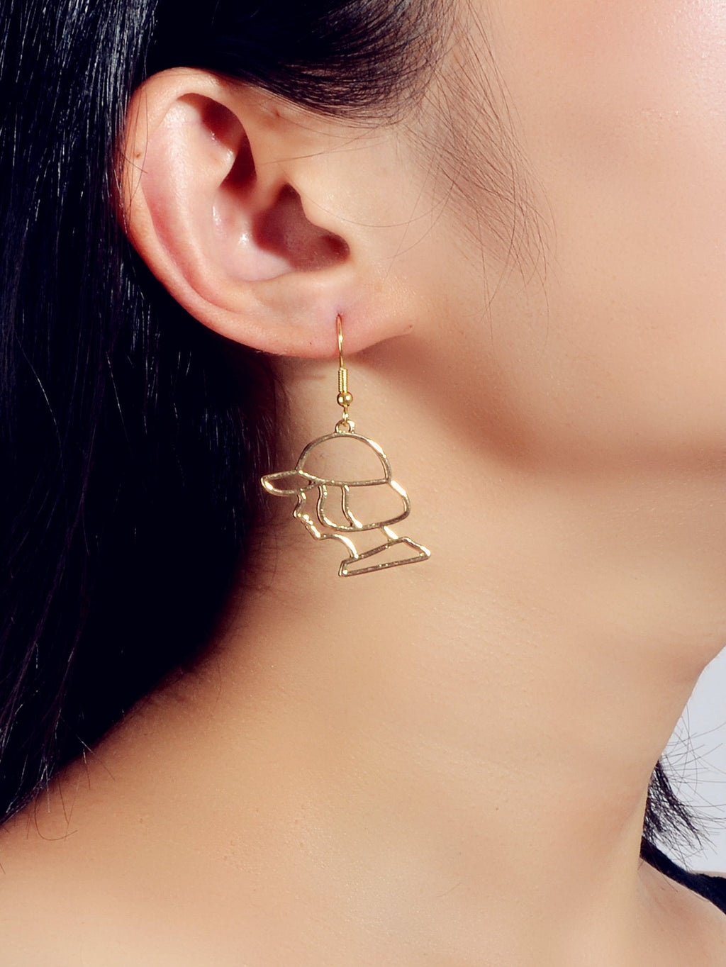Metal Baseball Boy Grunge Rock Cool Earrings Abstract Art Gift Hollow Jewellery