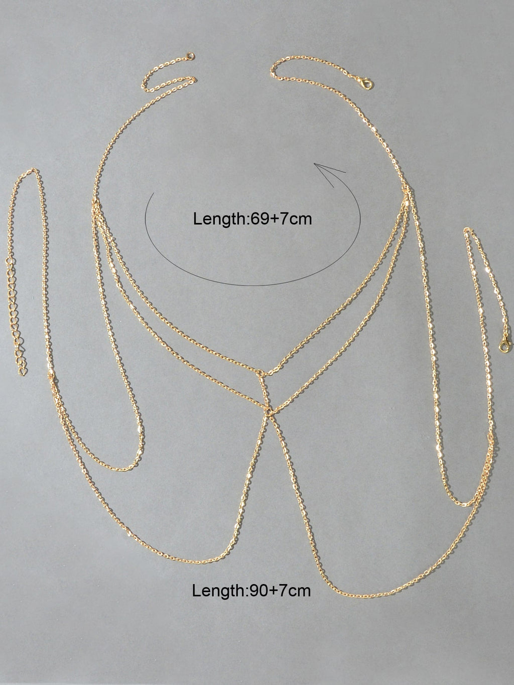 Sexy Bikini Beach Gold Chain Body Chain Layered Chest Harness Belly Body Jewelry