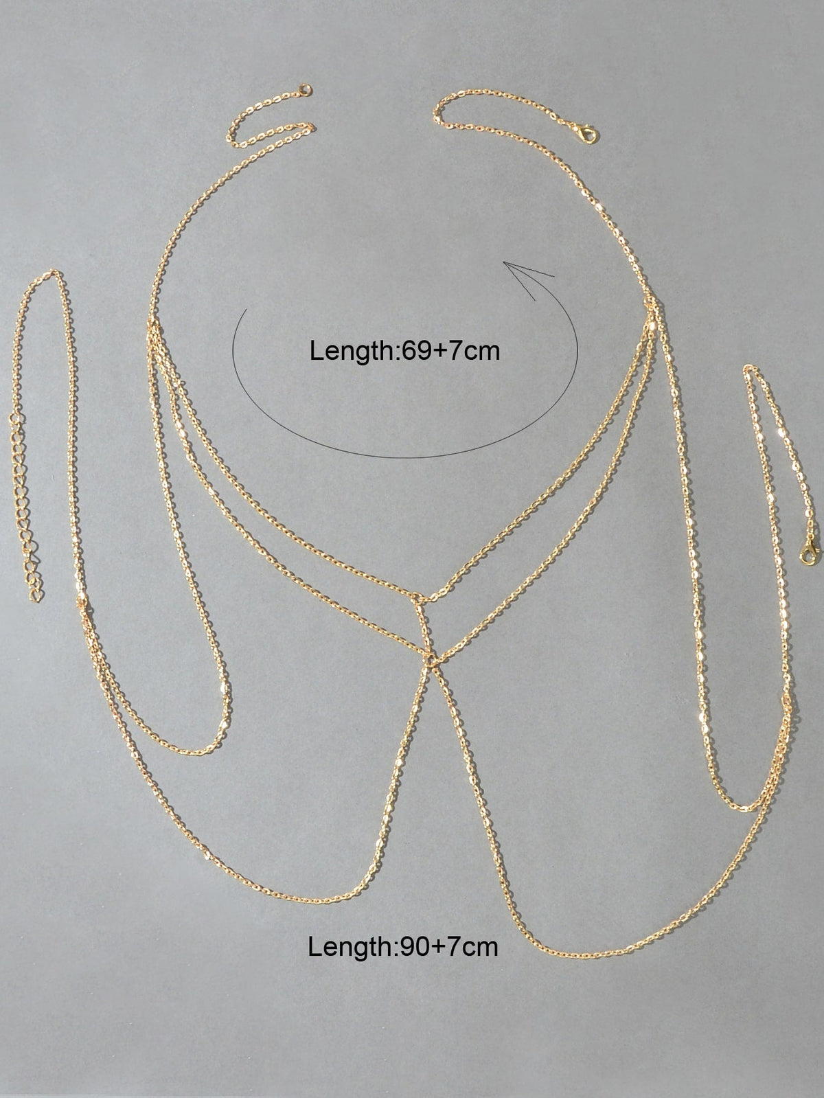 Sexy Bikini Beach Gold Chain Body Chain Layered Chest Harness Belly Body Jewelry