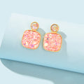 Shining Colourful Sequin Geometric Square Stud Earrings Wedding Dinner Jewellery