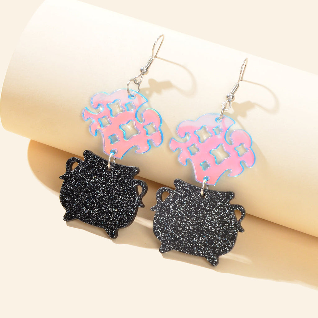 Exaggerated Acrylic Drop Dangle Statement Pot Earrings Funny Costume Jewellery