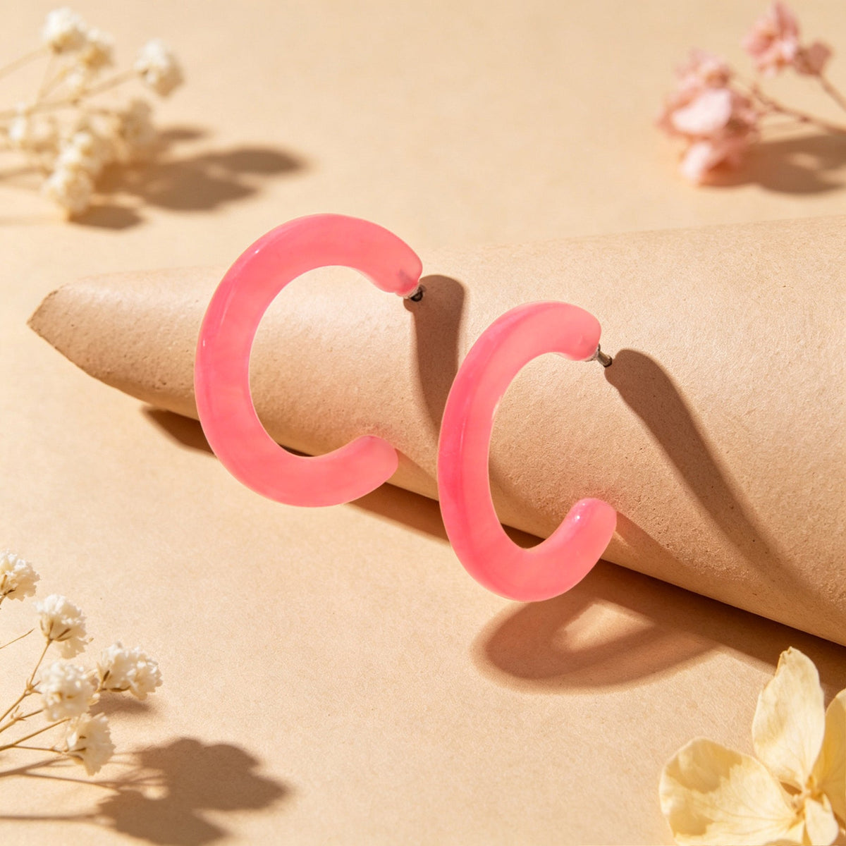 Wholesale Price Circle Acrylic Cute Stud Hoop Earrings Fashion Accessories Gift