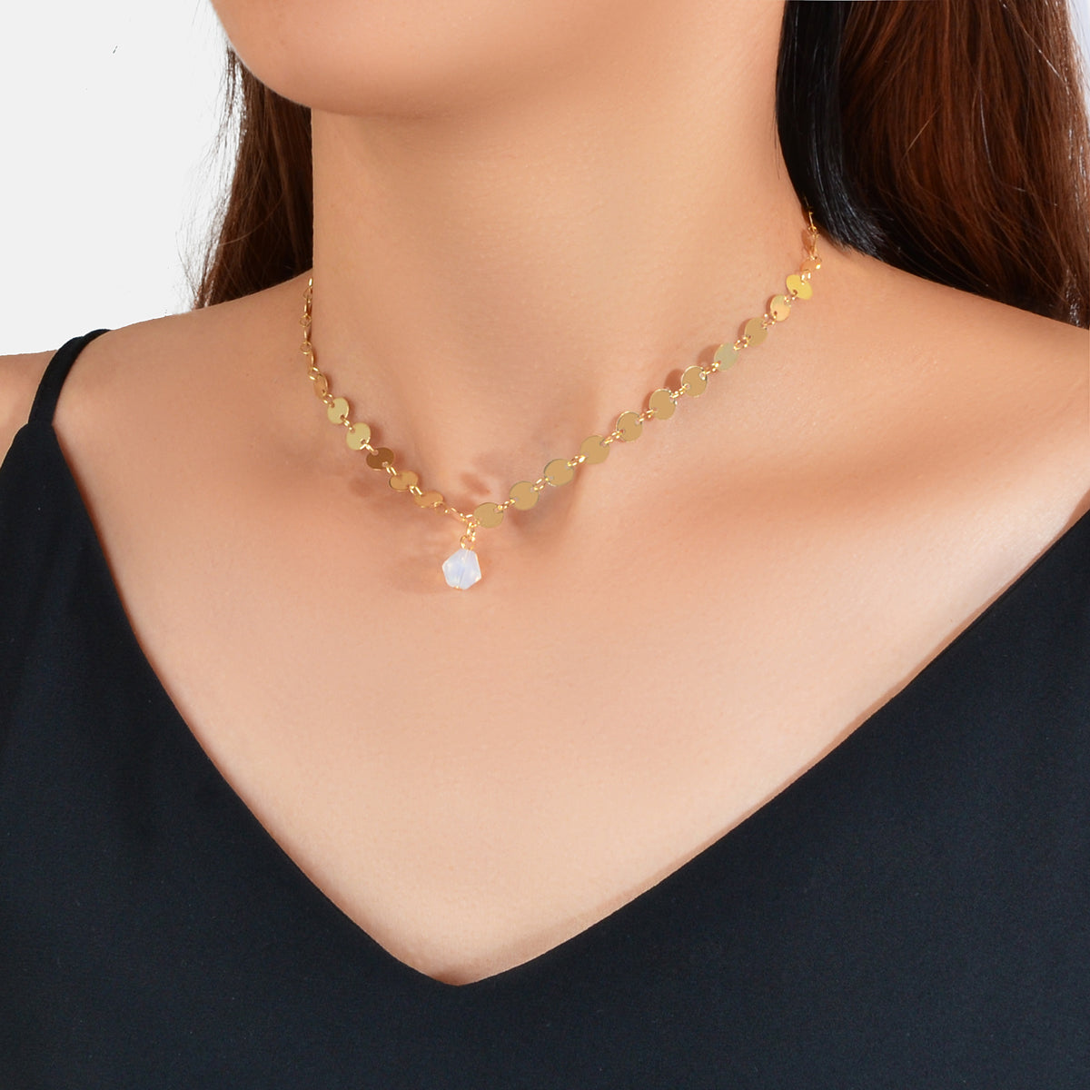 Personality Jewelry Disc Chain Beads Charm Necklace Wholesale Price Accessories