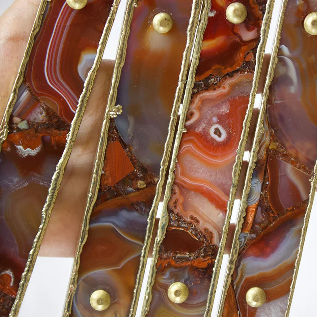 Set of 4 Red Agate Handle/Pull/Barbarella