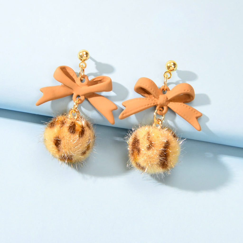 Bow Ball Earrings Dangle Drop Charm Stud Jewelry Women Girl Teens Beautiful Gift