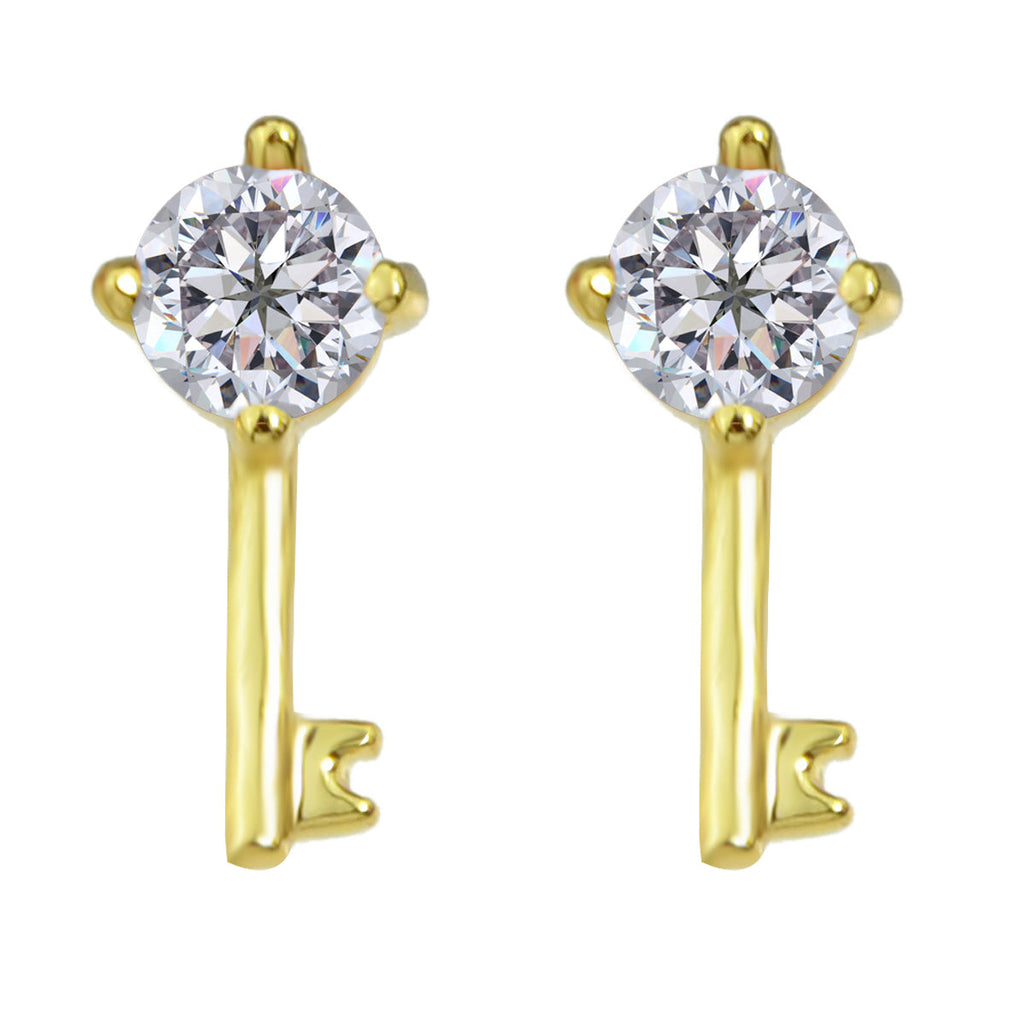 Perfect Wedding Engagement Jewellery Created Cubic Zirconia Key Stud Earrings