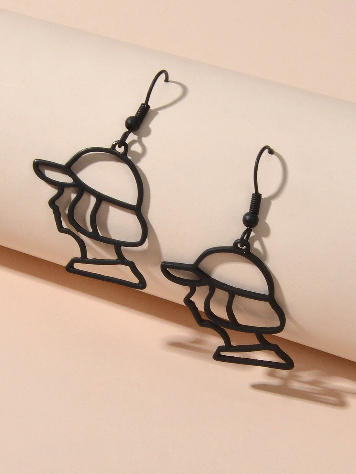 Metal Baseball Boy Grunge Rock Cool Earrings Abstract Art Gift Hollow Jewellery