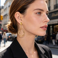 Female Jewellery Gold Silver Geometric Water Drop Statement Charm Earrings Women