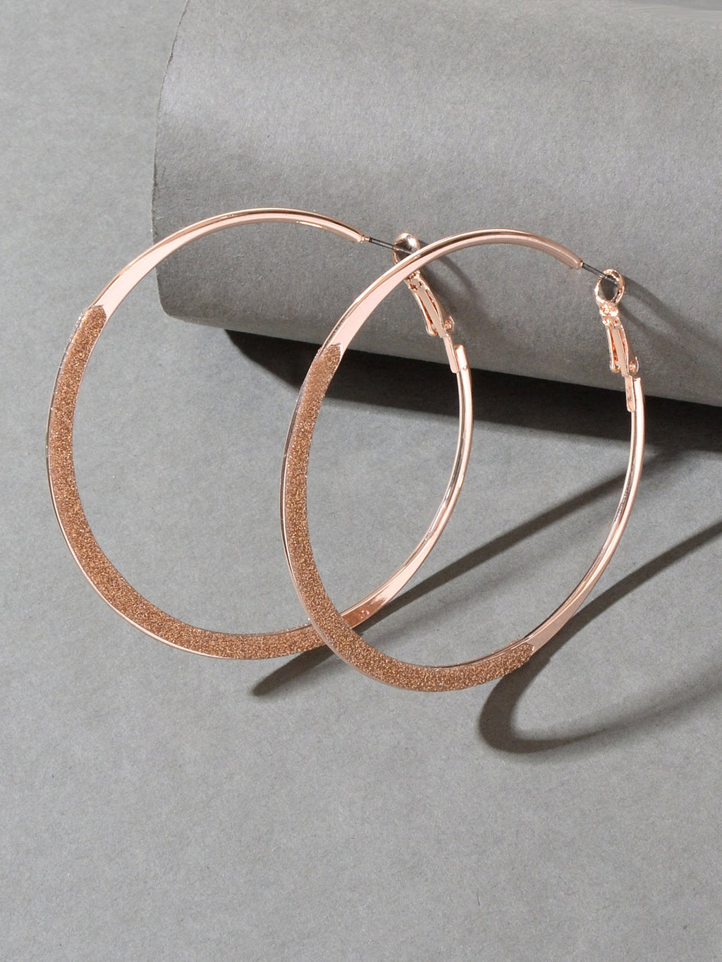 Spinning Rosegold Silver Big Circle Hoop Party Earrings Women Teens Accessories - Earrings at Dealshubindia