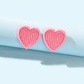 Pink Sweet Heart Stud Girls Love Earrings Women Birthday Dainty Gift Accessories