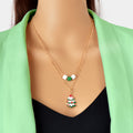 Festival Party Jewellery Gift Gold Layered Chain Christmas Tree Pendant Necklace