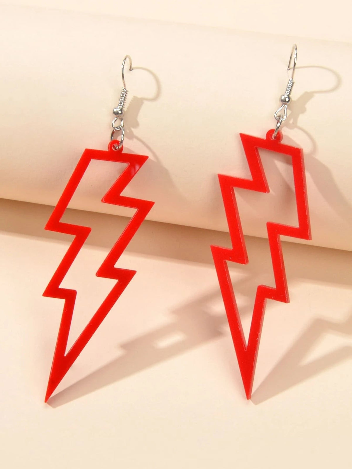 Lightning Bolt Statement Dangle Earrings Retro Punk Hippie Fluro Neon Jewellery