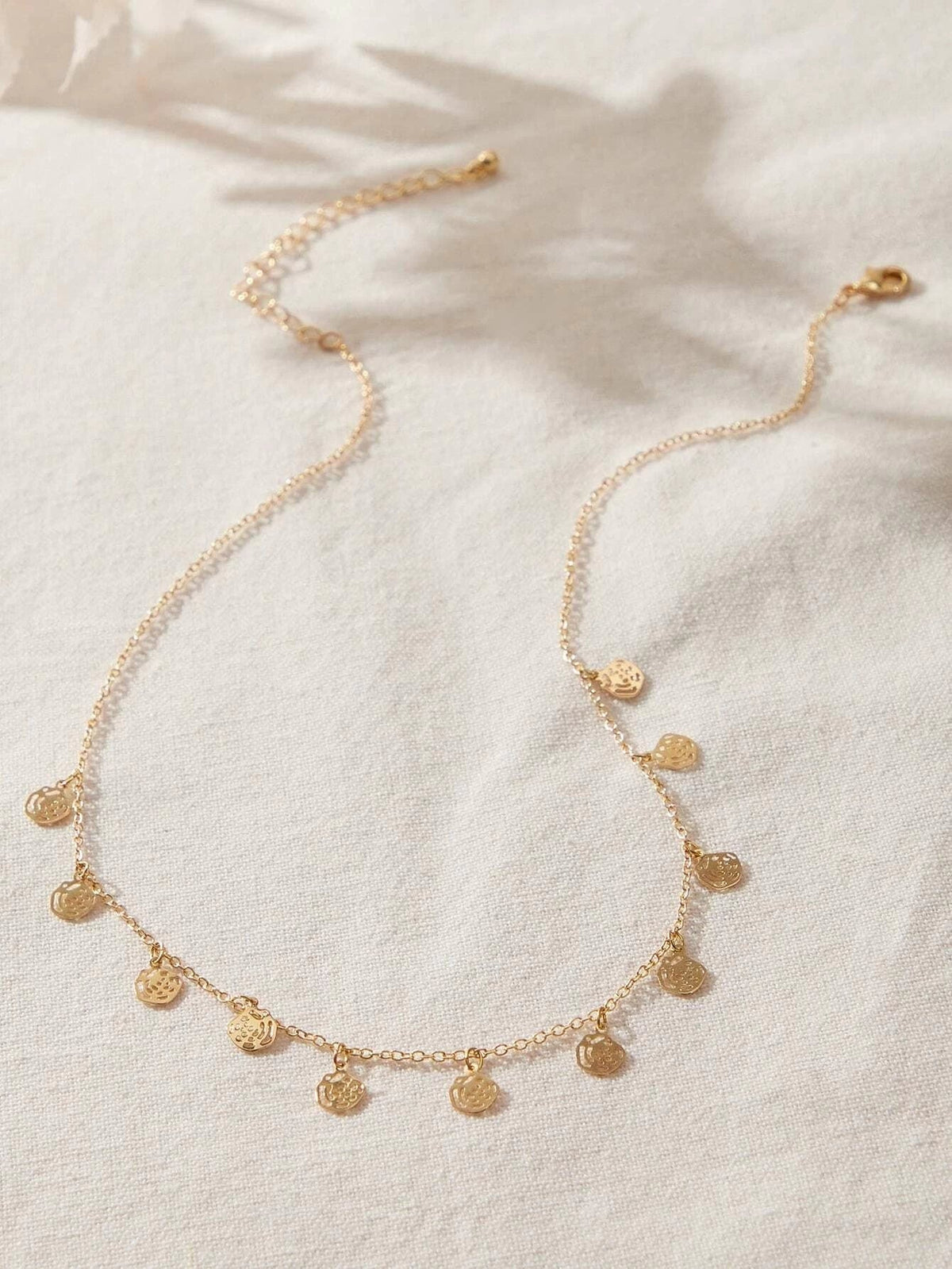 Minimalist Gold Silver Rose Flower Charm Necklace Disc Pendant Jewellery Collar