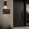 Personalized Address Plaque – Antique Brass Streamline Moderne