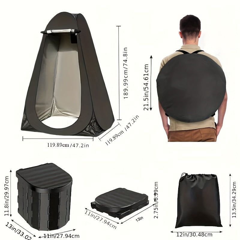 Portable Outdoor Toilet Kit with Privacy Tent - Portable Showers & Privacy Enclosures at Dealshubindia
