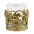Crown Dragon Whiskey Glasses | Set of 1 or 2 | Juice Glasses | Drinkware | Statement Barware | Gold, Silver or Antique Finish
