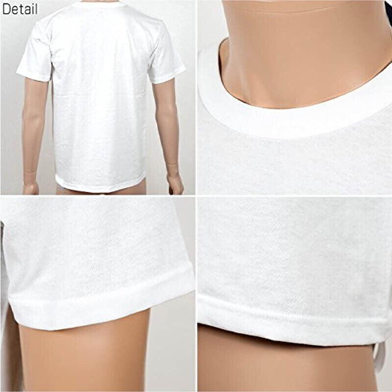 Heavy Cotton Short Sleeve T Shirt Plain Basic Tee Mens Top Dark Blue Size Large