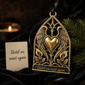 Large Personalized Angel Wings Memorial Ornament | Sympathy Remembrance Decor | Antique Brass Keepsake