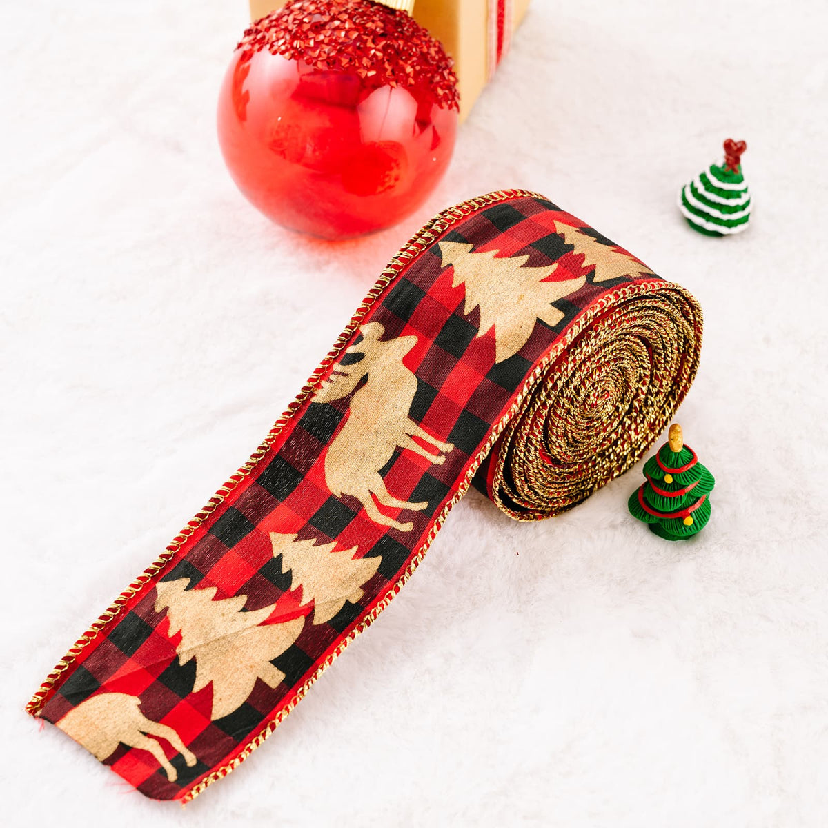 Christmas Polyester Ribbon - n/a at Dealshubindia