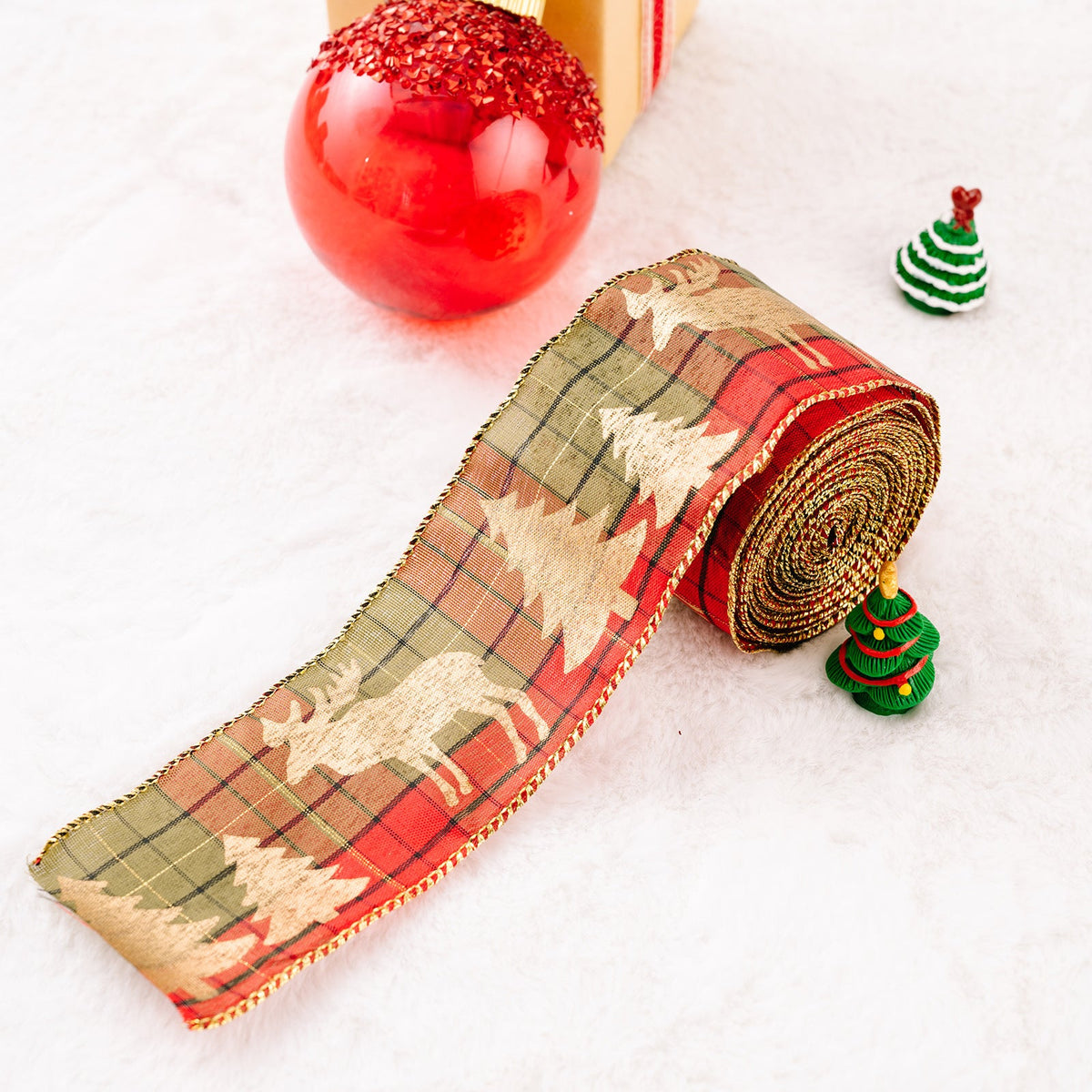 Christmas Polyester Ribbon - n/a at Dealshubindia