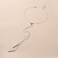 Punk Long Silver Chain Y shape Strip Charm Necklace Women Statement Jewellery