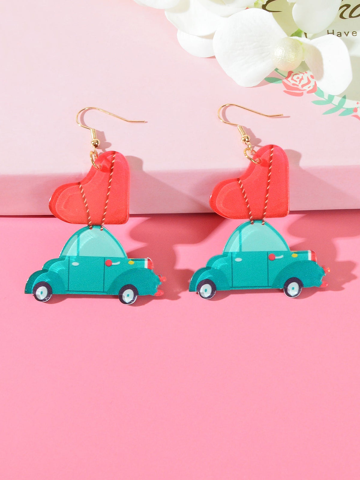 Pink Sweetheart Pendant Earrings Adorably Cute and Charming Girls Jewellery Gift