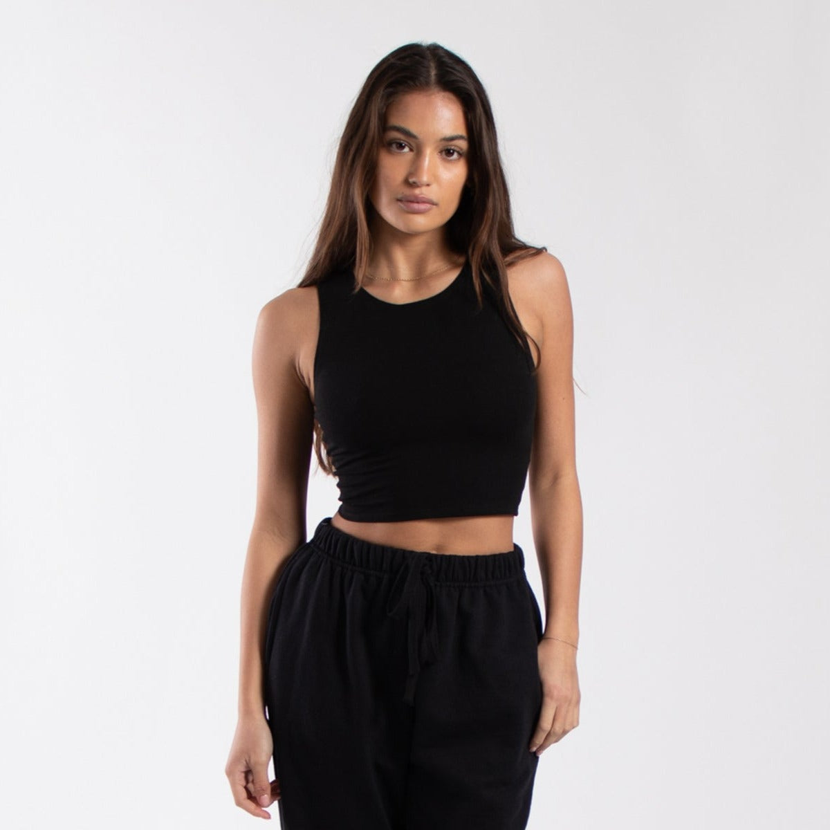 0895 - Women's Cropped Formfitting Muscle Tank