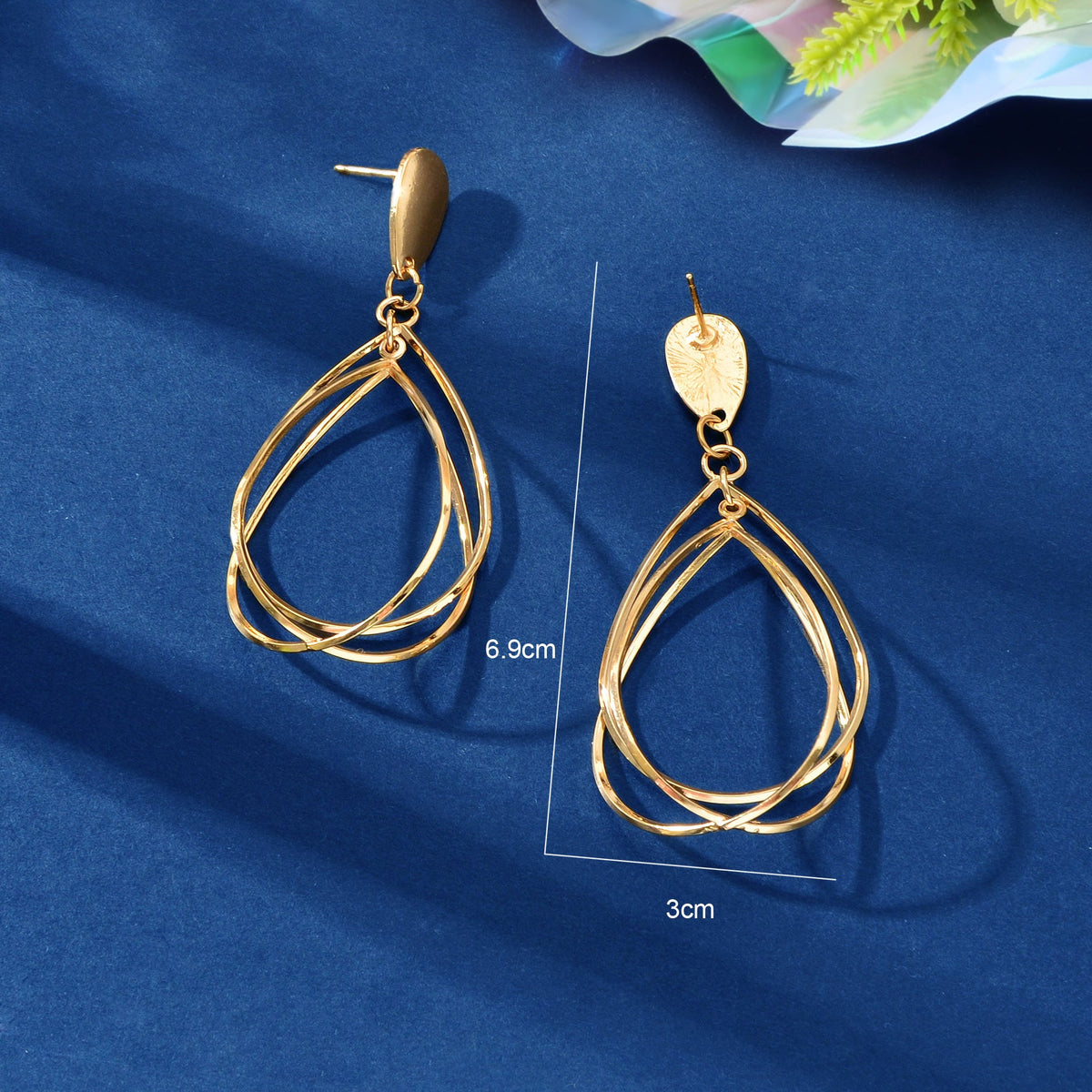 Female Jewellery Gold Silver Geometric Water Drop Statement Charm Earrings Women