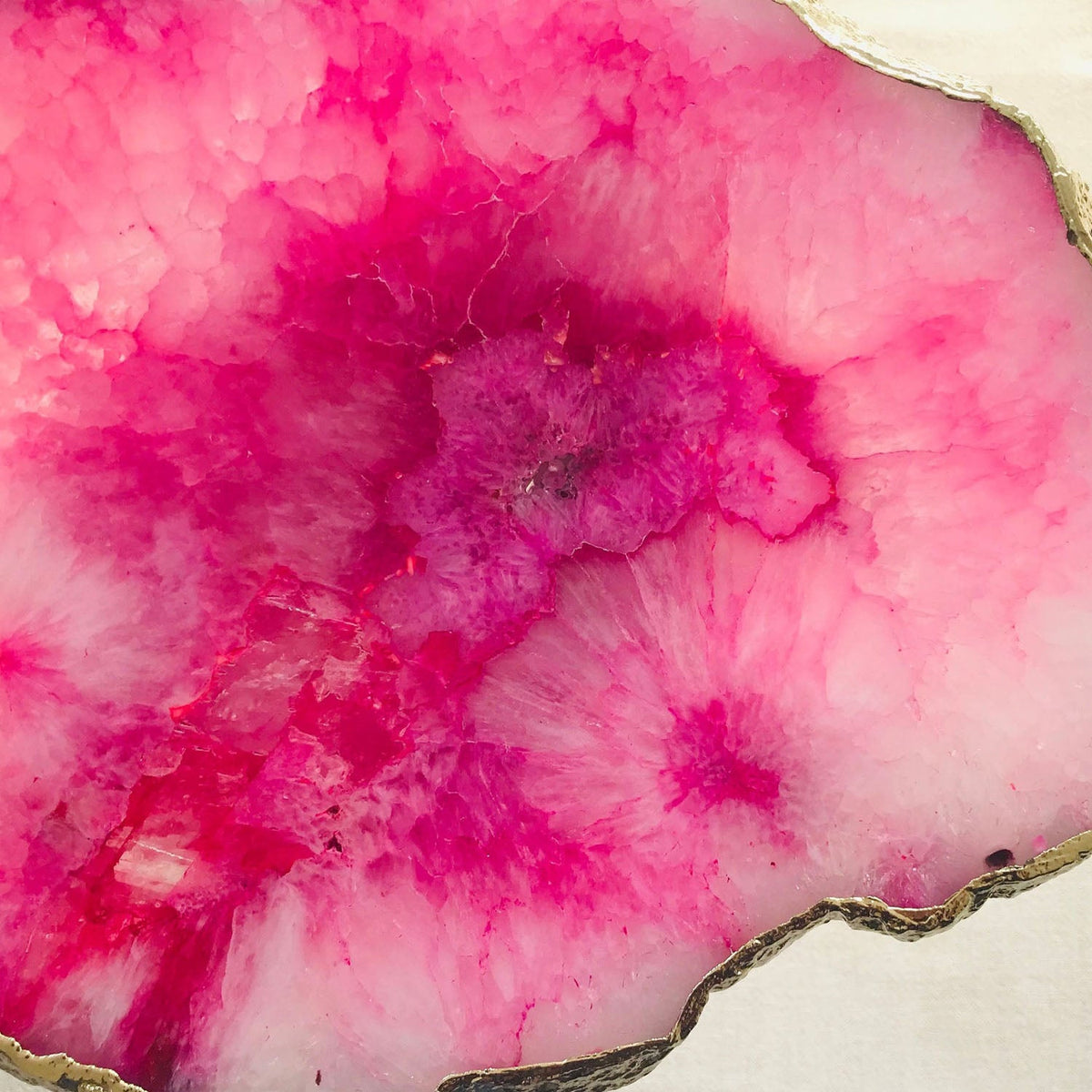 Small Pink Agate Side Table, 11" x 7" Organic Edge