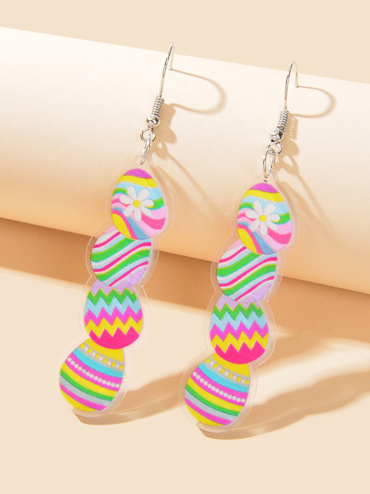Long Colourful Easter Eggs Dangling Earrings Flower Bunny Jewellery Novelty Gift