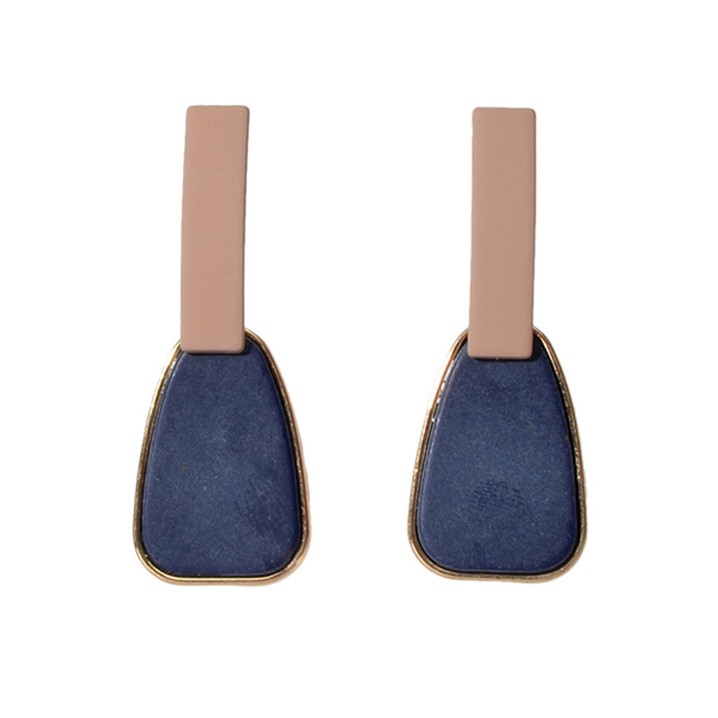 Dainty Gift for Women Girls Multi-colored Enamel Geometric Fashion Stud Earrings
