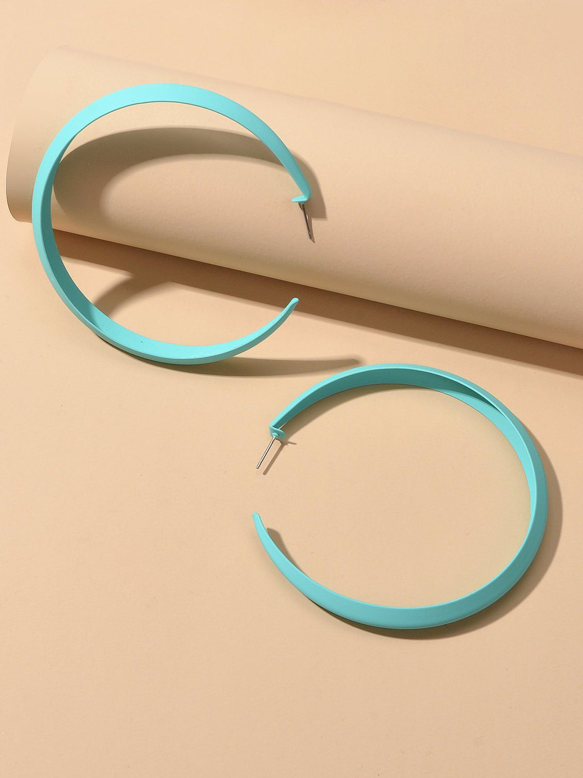 Women Party Decoration Blue Big Hoop Statement Circle Earrings Female Jewellery - Earrings at Dealshubindia