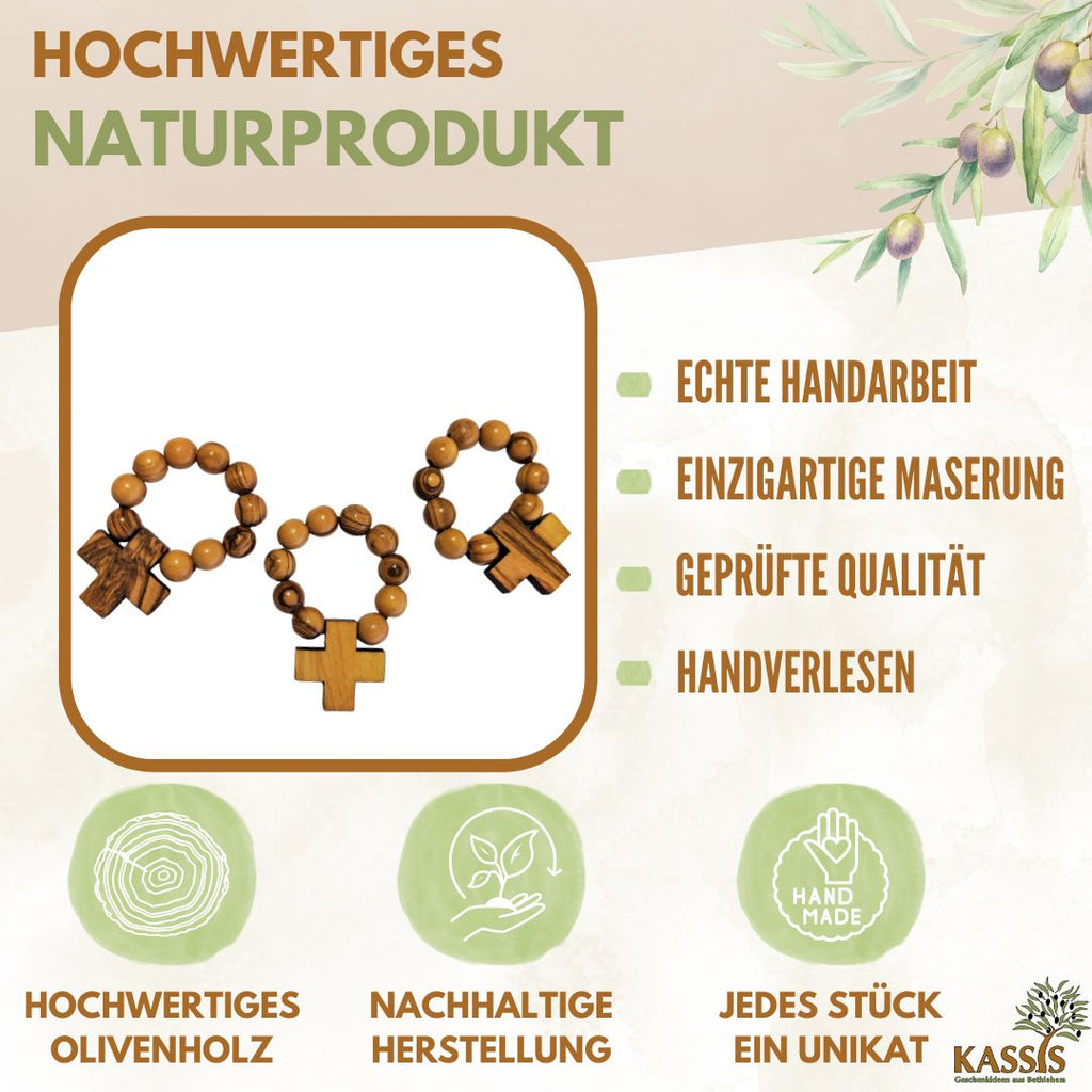 Olivenholz Fingerrosenkranz aus Bethlehem