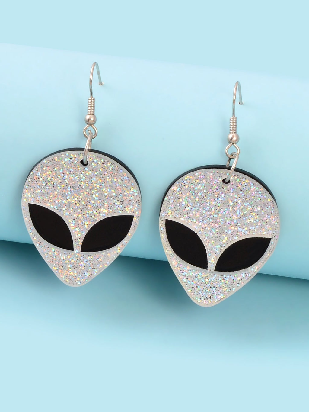 Acrylic UFO Alien Outer Space Superman Dangling Drop Earrings Funky Jewellery