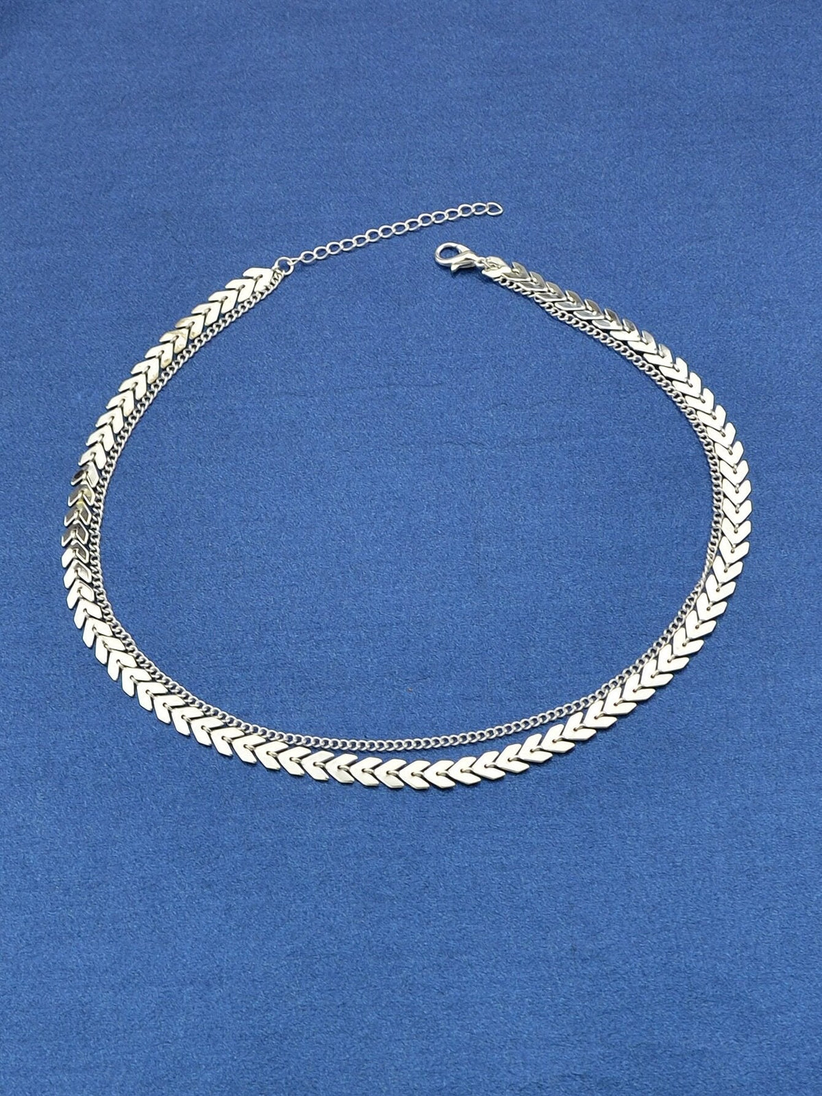 Female Gift Double layer Gold Silver Chain Short Clavicle Punk Collar Necklace