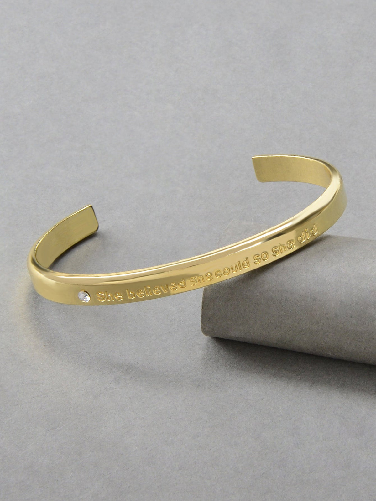 Believed Letter Decoration Gold Silver Plated Open Cuff Bangle Wrist Jewellery