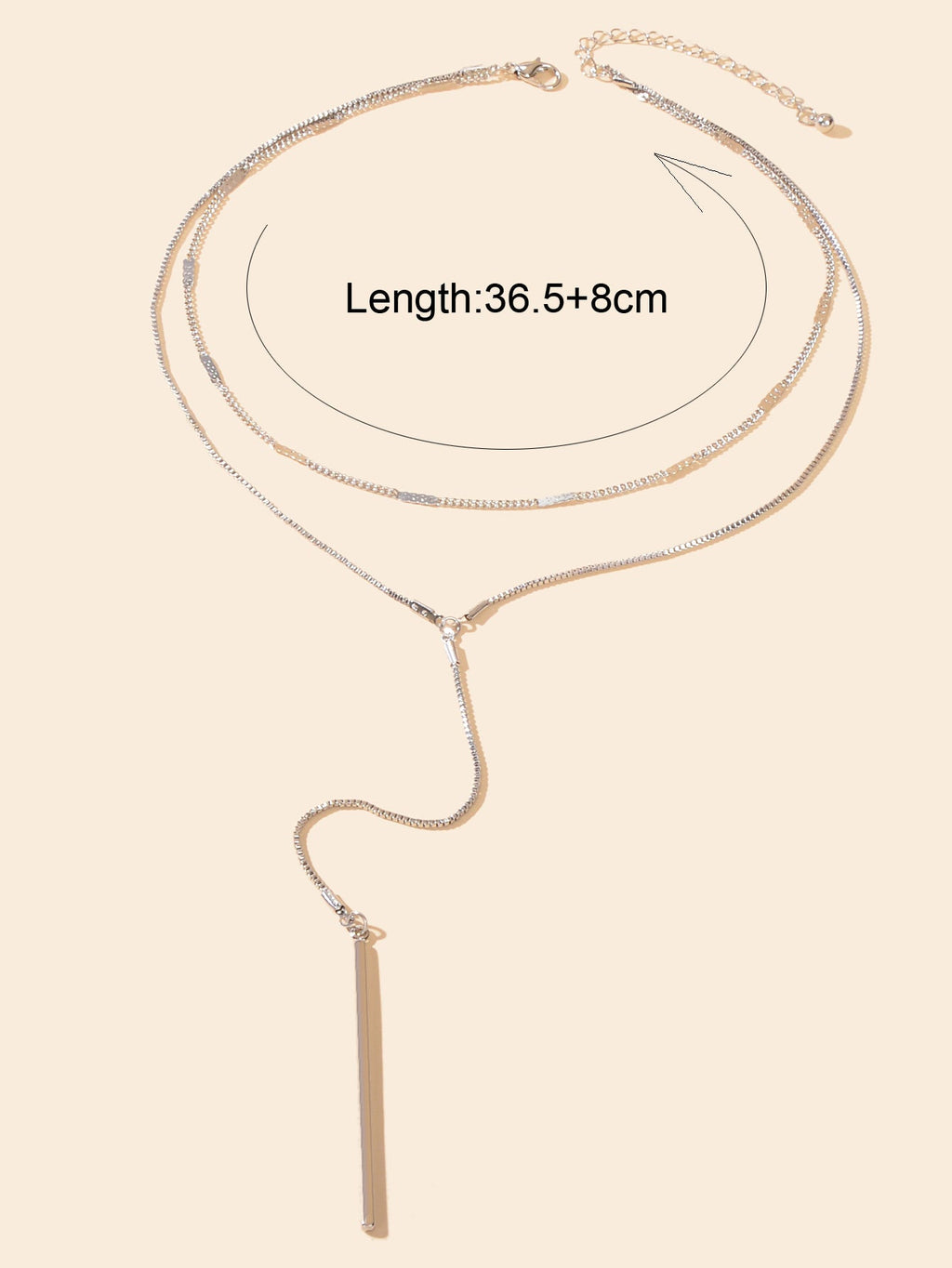 Double-Layer Stick Pendant Lariat Necklace Elegance Contemporary Twist Jewellery