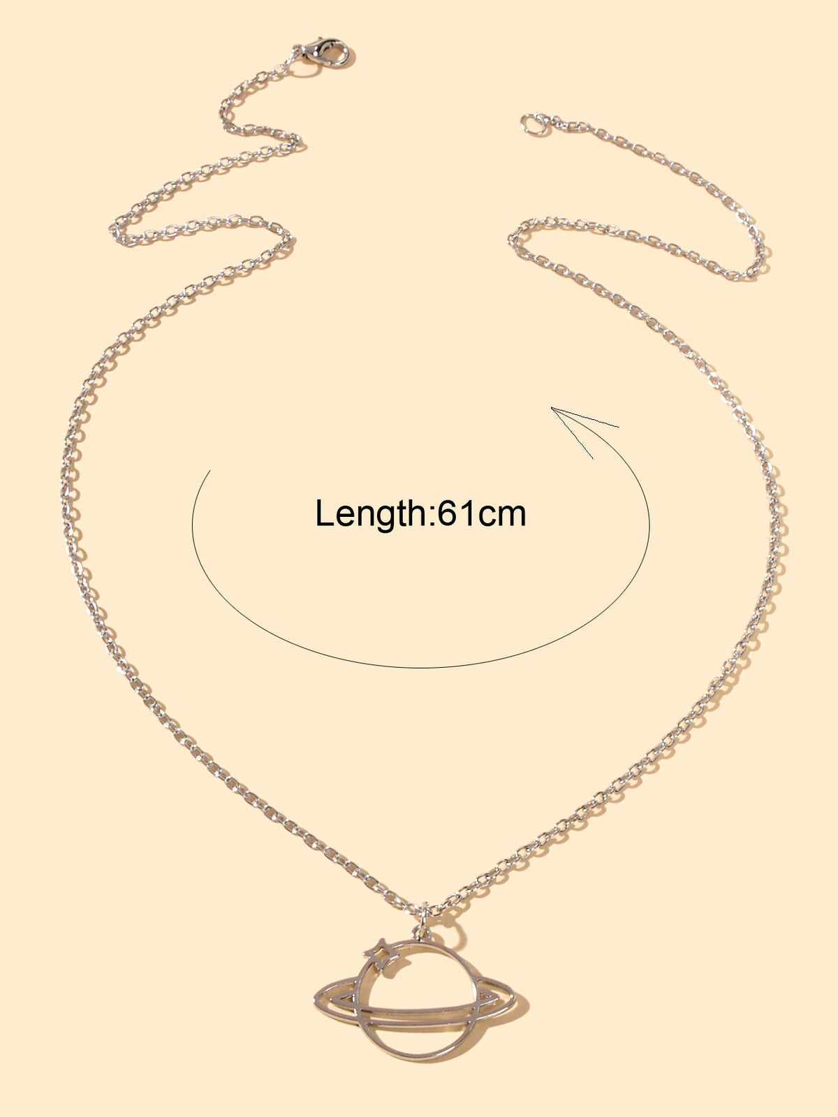 Trendy Jewellery Silver Long Chain Space Planet Charm Necklace Accessories Gift