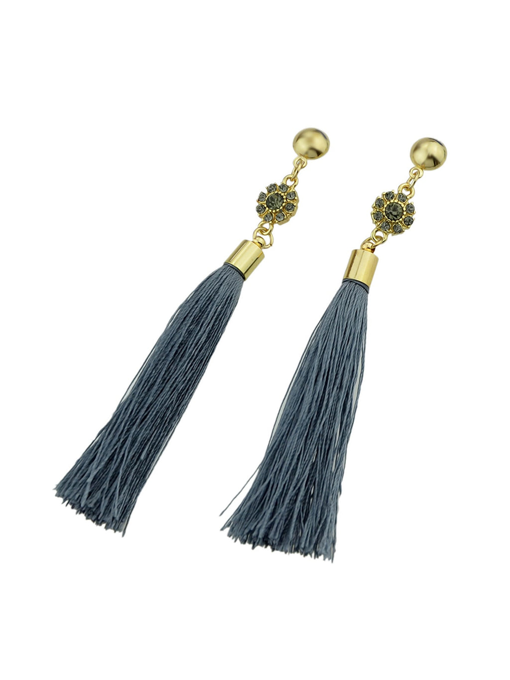 Ethnic Traditional Jewellery Rhinestone Flower Tassel Long Dangle Earrings Gift