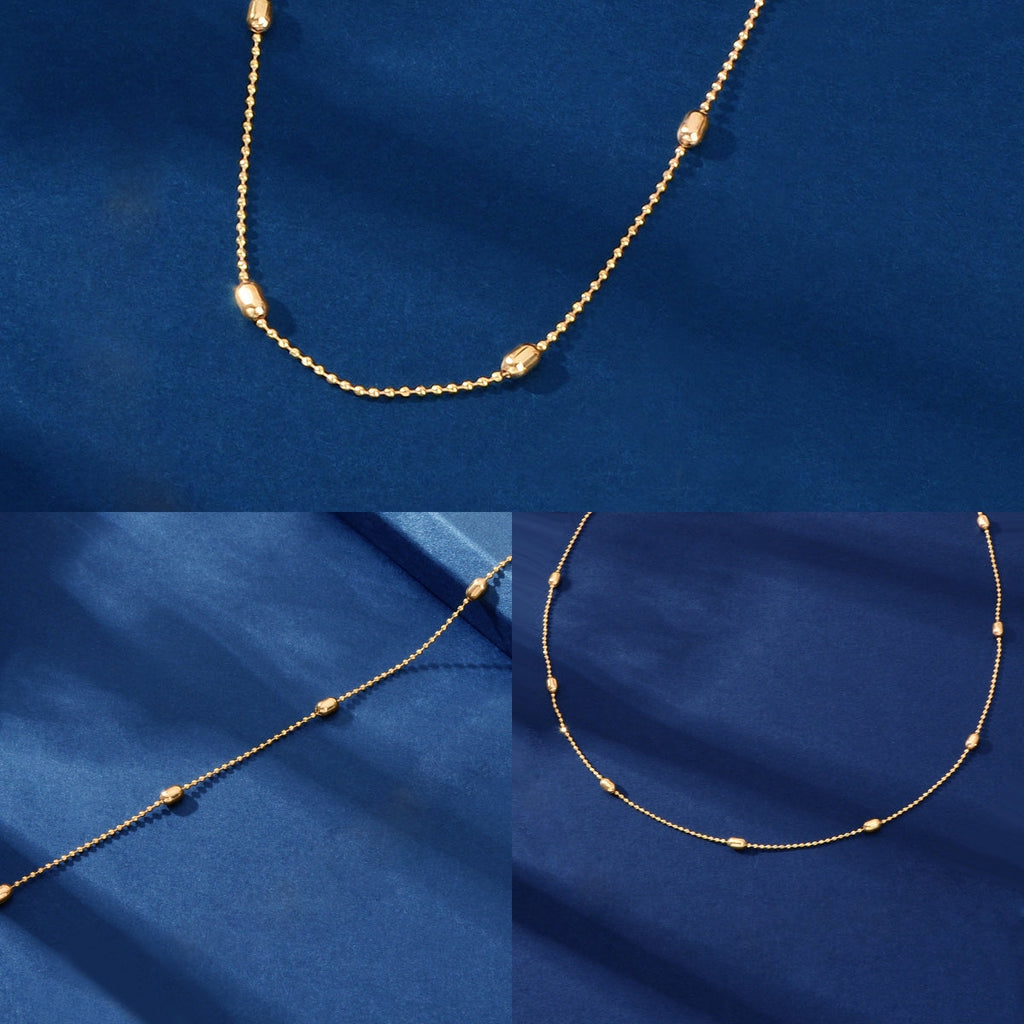 3 pcs Minimalist Jewelry Golden Beads Chain Collar Necklaces set Trendy Accessories