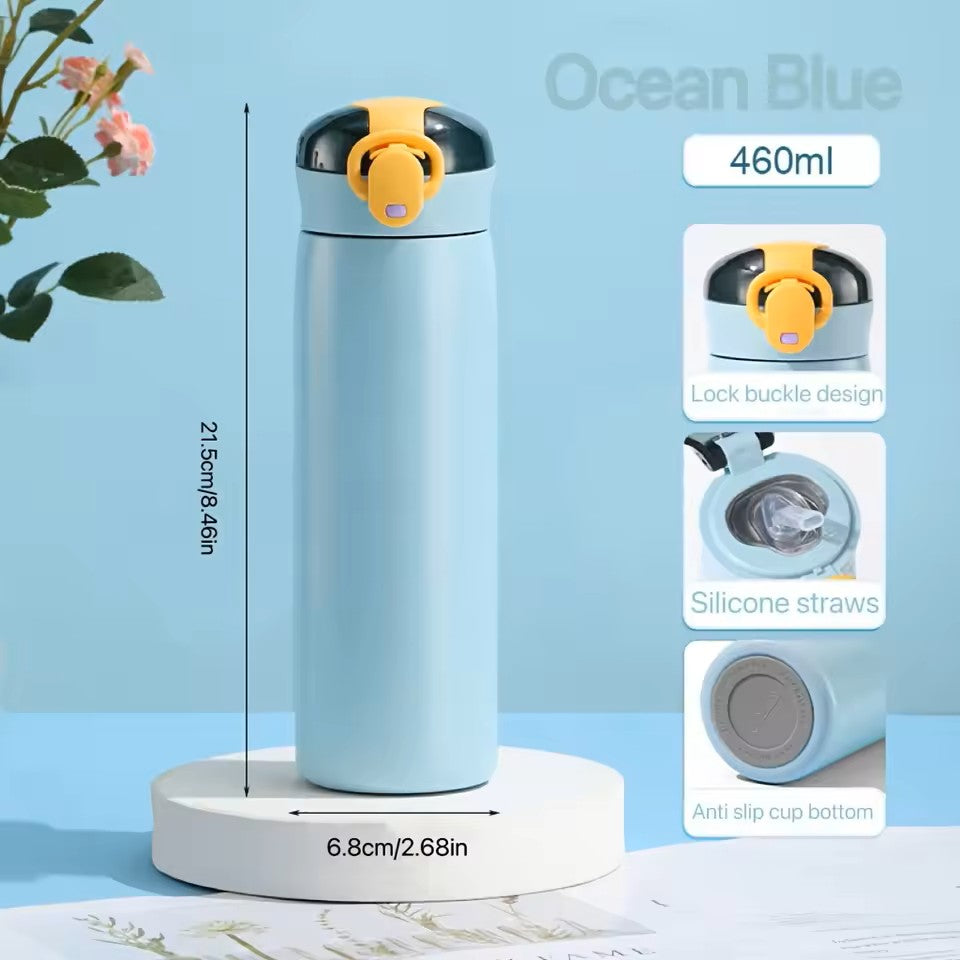 460ML Stainless Steel Insulated Vacuum Flask - Blue-1