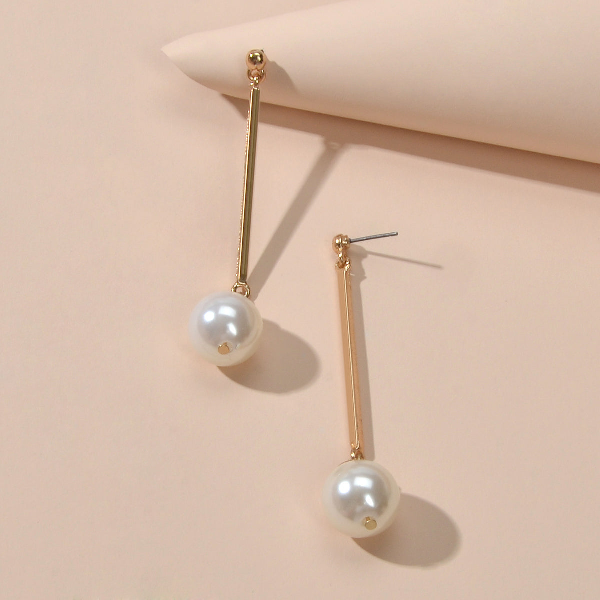 Wedding Engagement Gift Jewellery Gold Bar Pearl Charm Pendant Earrings Women - Earrings at Dealshubindia