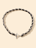 Punk Statement Jewellery Black Rope Braided Chain Short Choker Collar Necklace