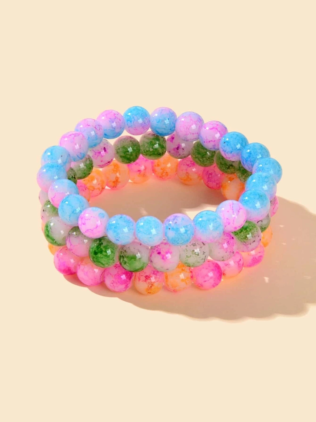 3 pcs/set Ethnic Jewellery Colorful Beads Elastic Bohemian Bracelet Cool Jewelry