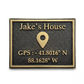 Personalized GPS Coordinates Plaque – Antique Brass Location Sign