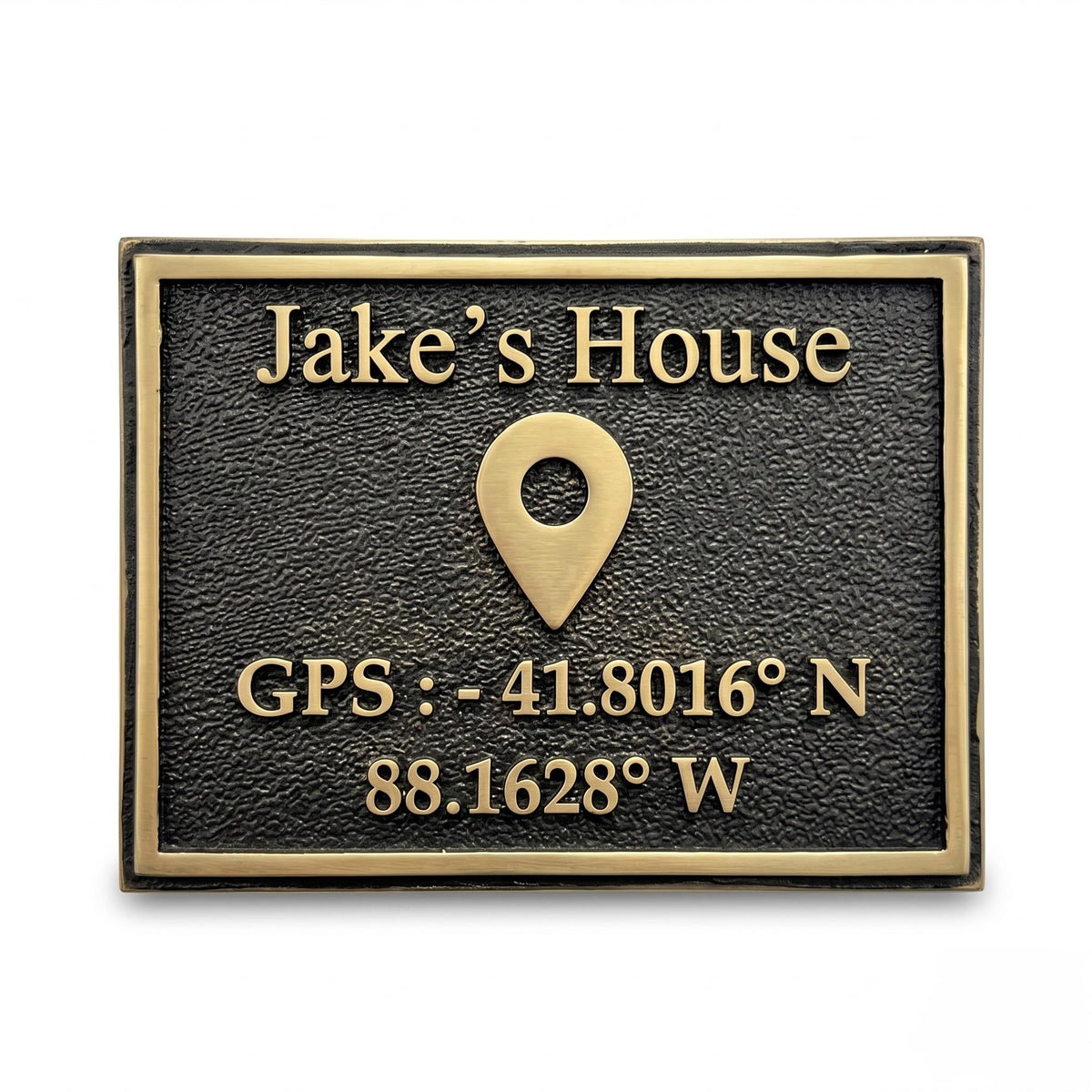 Personalized GPS Coordinates Plaque – Antique Brass Location Sign
