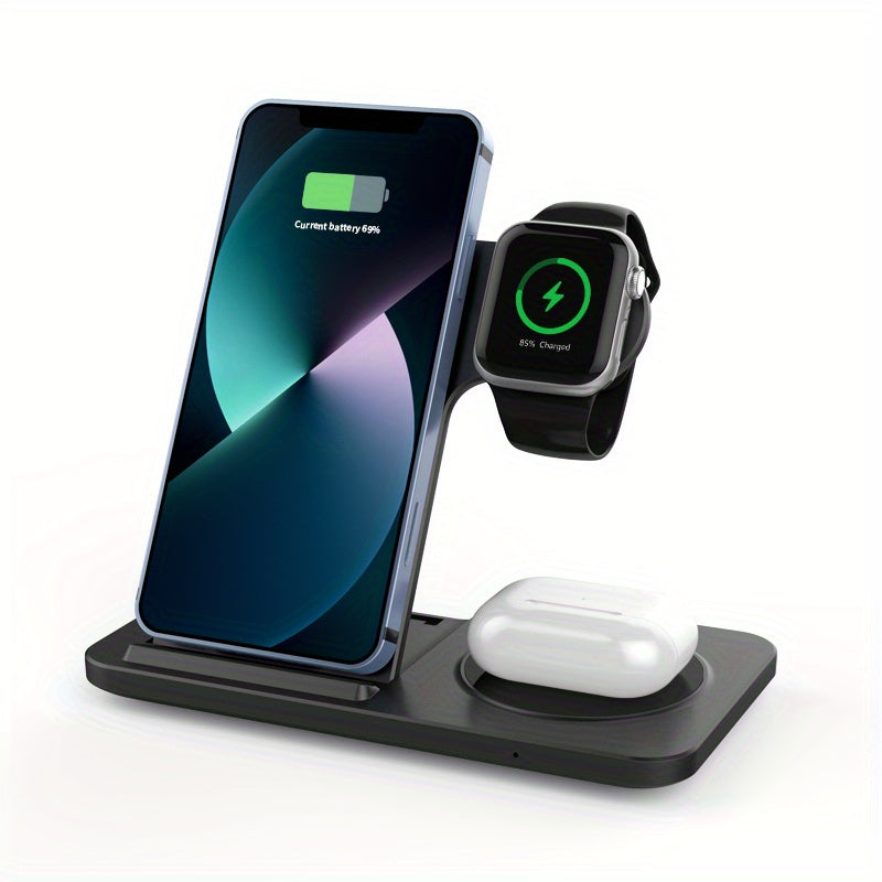 3-in-1 Fast Wireless Charger for iPhone & Apple Devices - Electronics > Battery Chargers & Power at Dealshubindia
