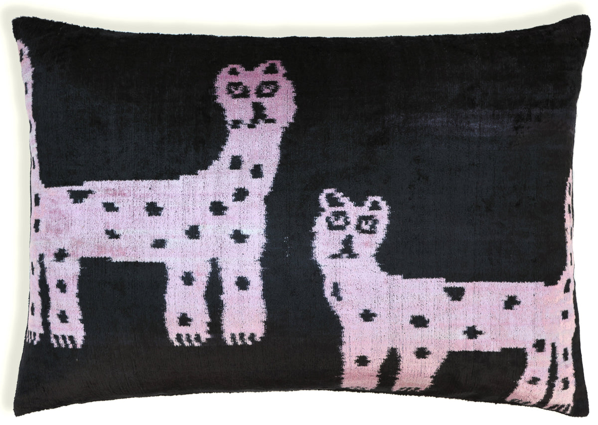 Best-Selling Pink Panther Velvet Pillow – Handmade 16x24 Lumbar