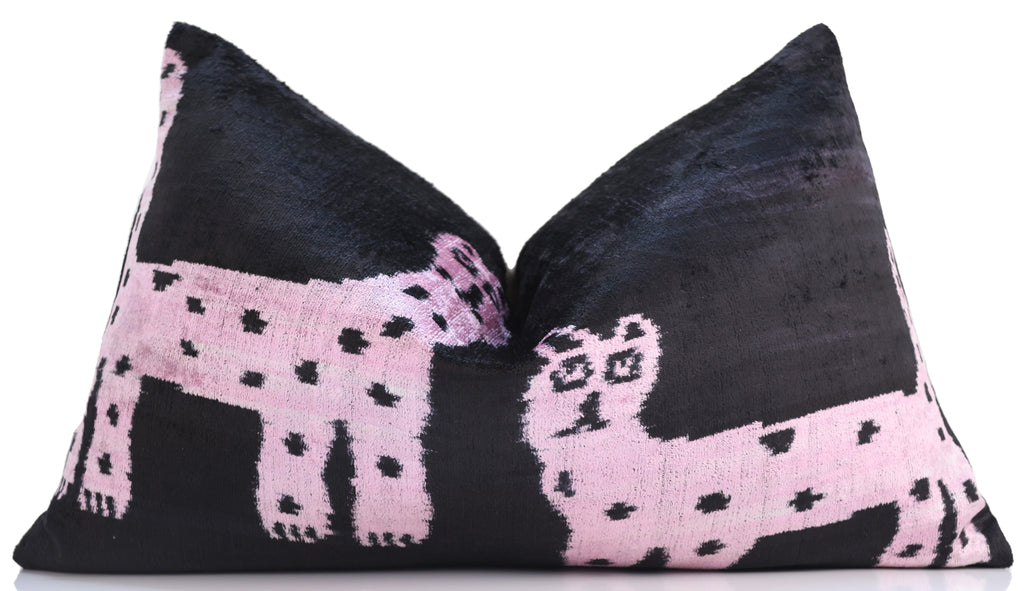 Best-Selling Pink Panther Velvet Pillow – Handmade 16x24 Lumbar